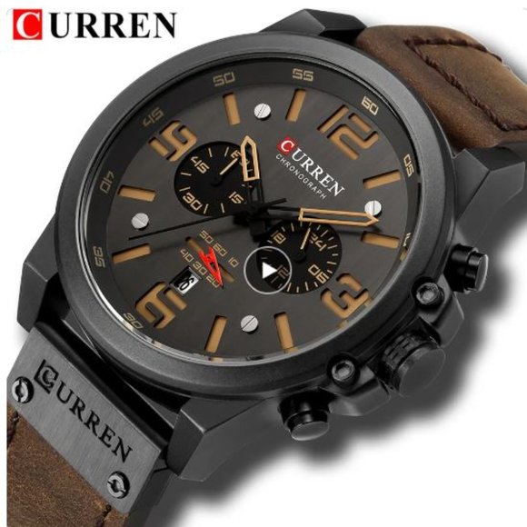 CURREN Brand, Mens Watches Waterproof Sport Wrist Watch Chronograph Quartz - Picture 3 of 4